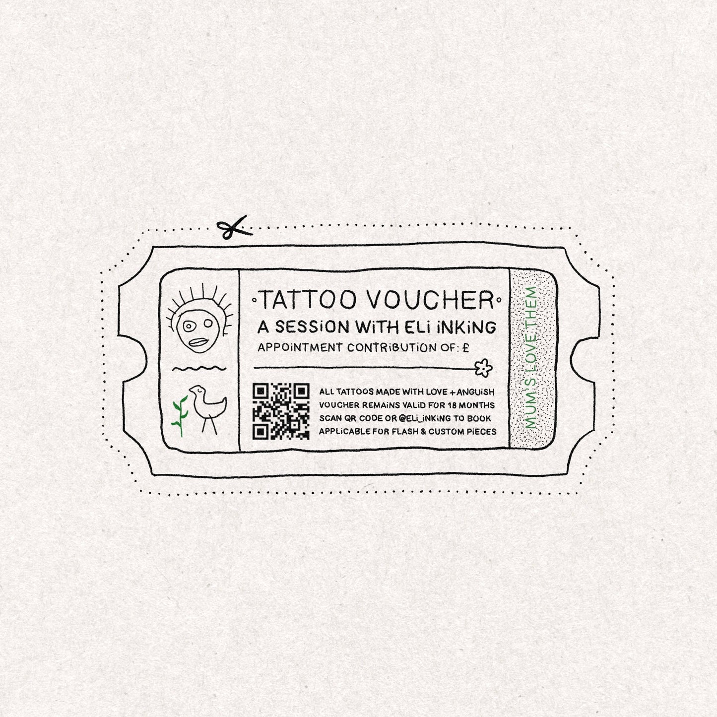 Price Adjustable Tattoo Voucher