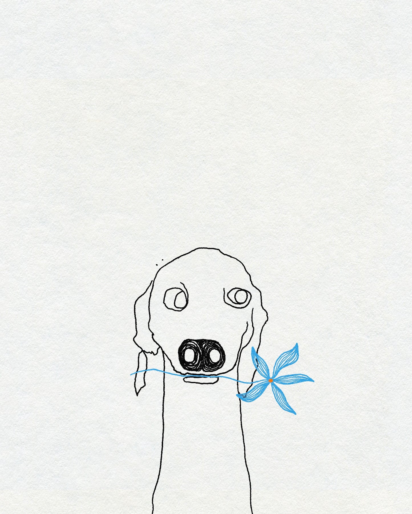 Whippet with Flower