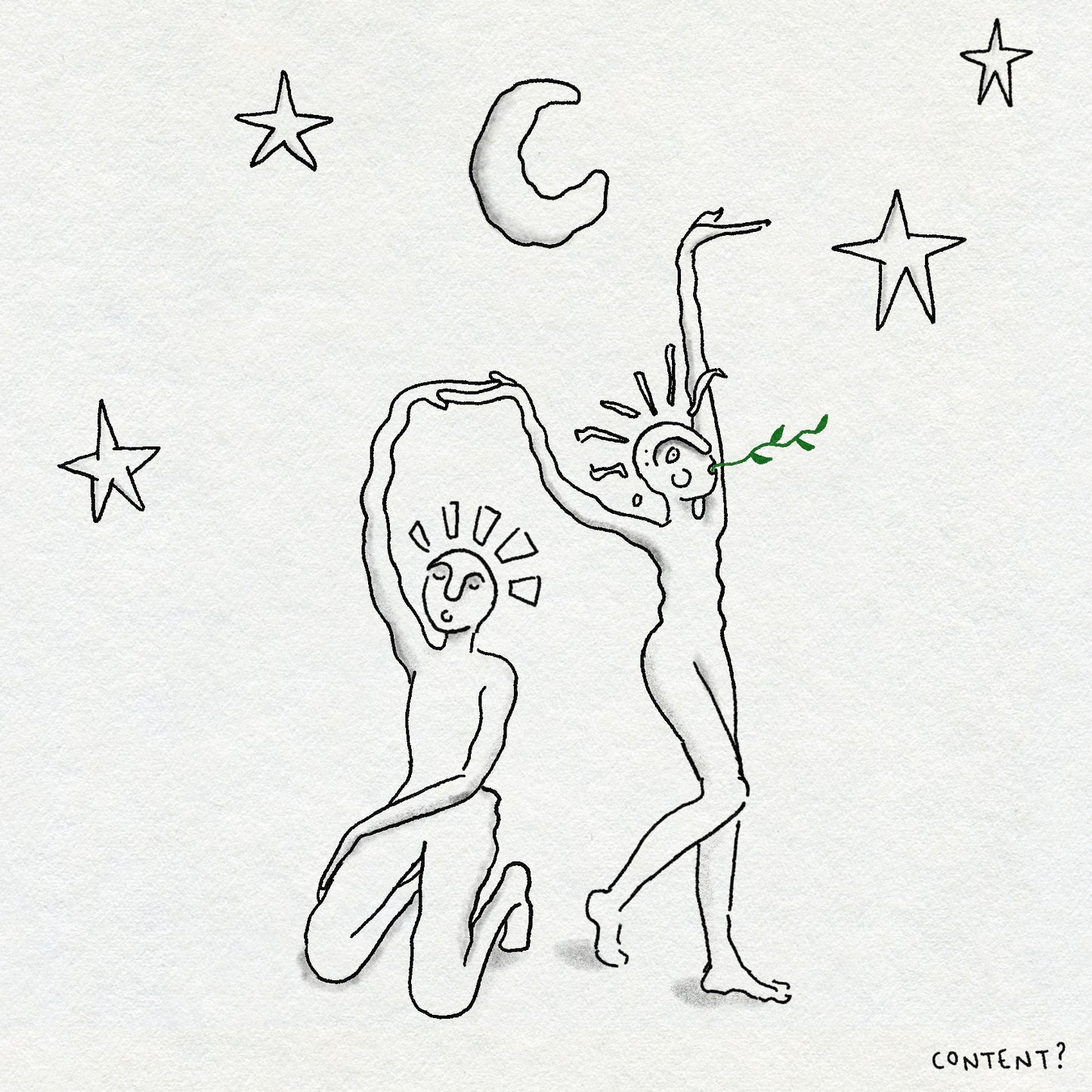 Linework Doodle Tattoo Design Showing Dancing Figures Suitable For Back Placement Drawn In Linework Doodle Style by Eli Inking