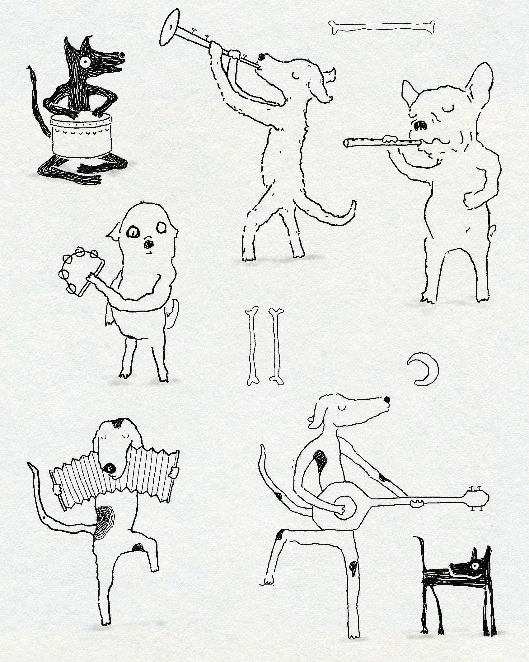 Musical Dog Tattoos – Eli Inking