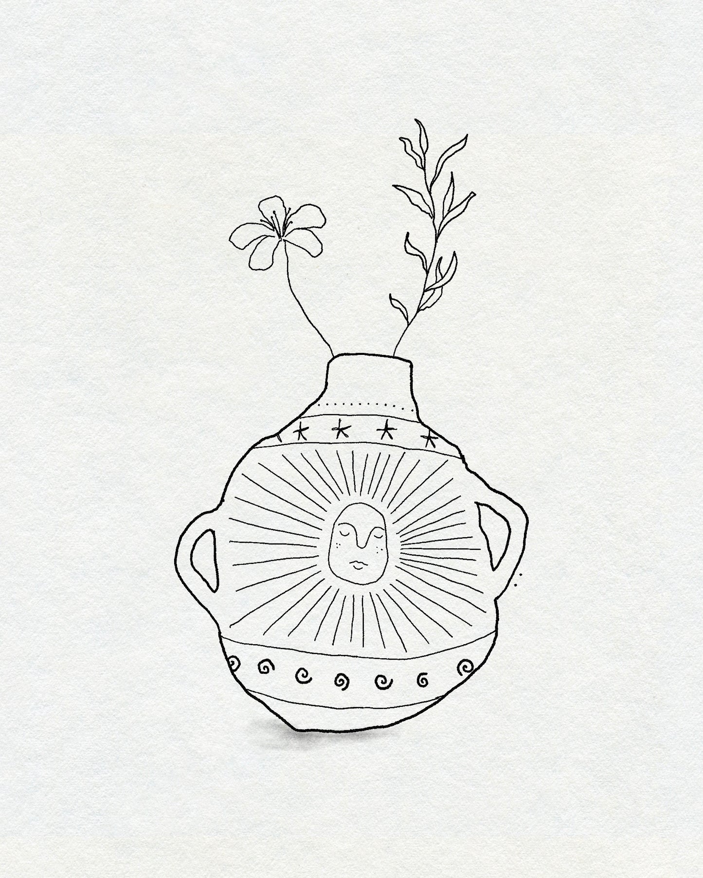 Sunshine vase with flower and vine