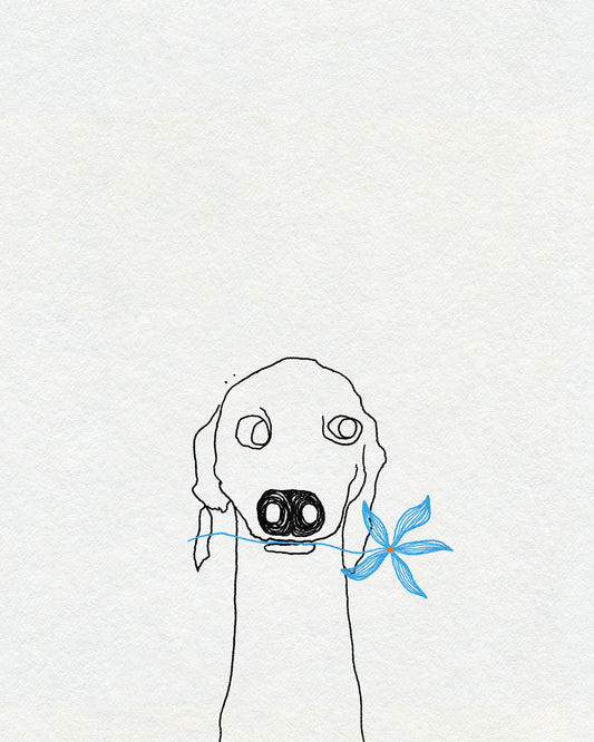 Whippet with Flower