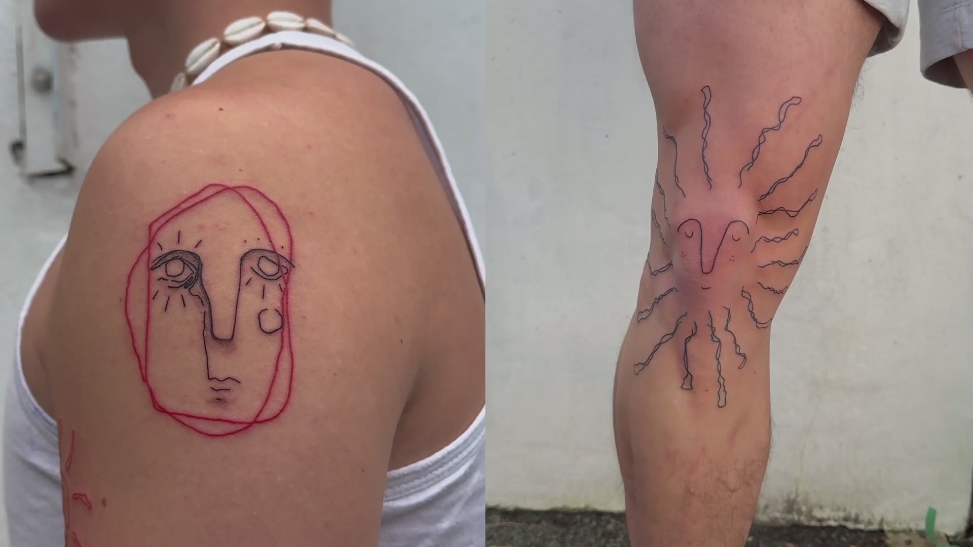 Load video: Tattoo designs line work colour Bristol 