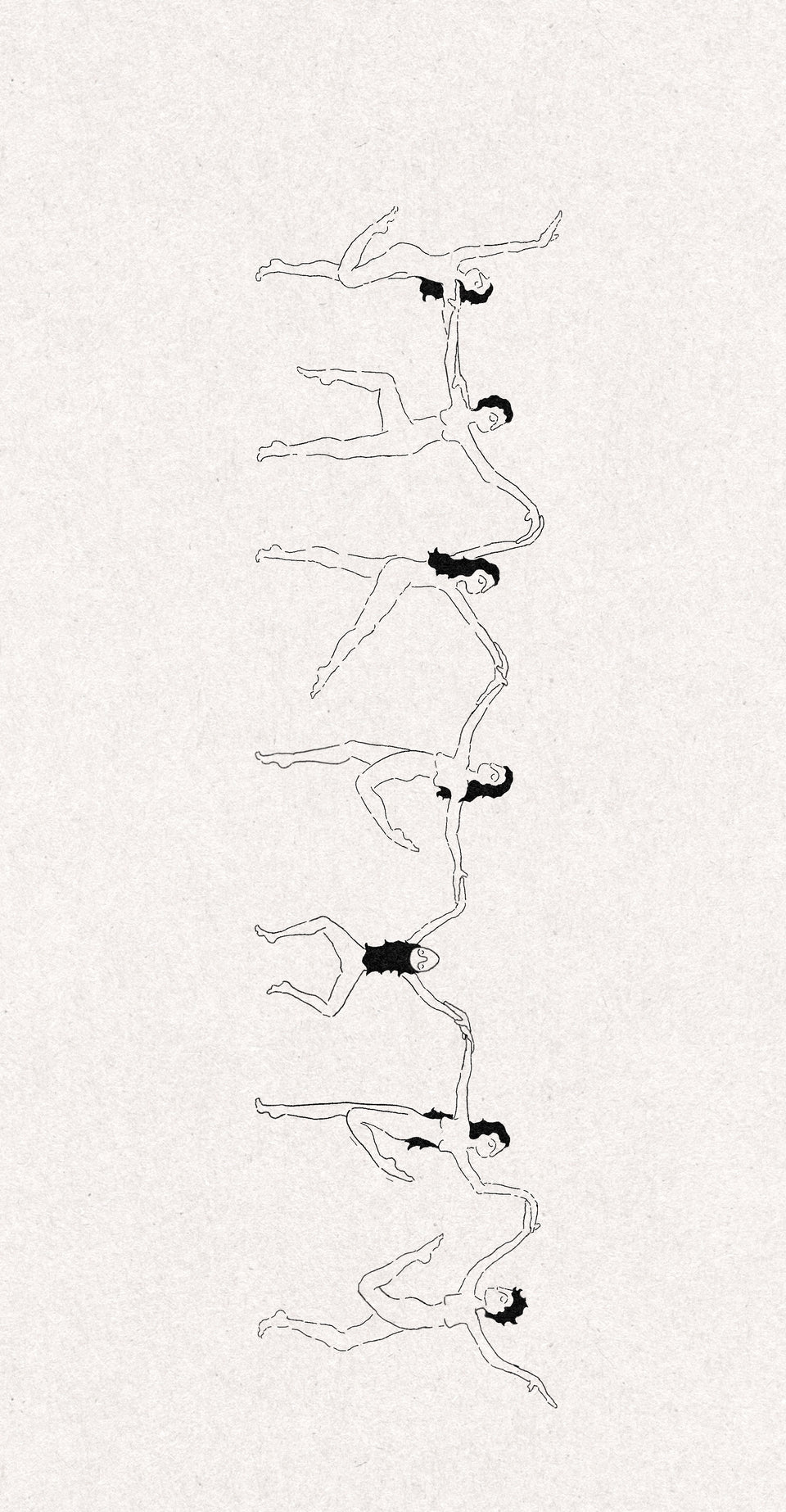 The broken line dancers tattoo design shown on its side