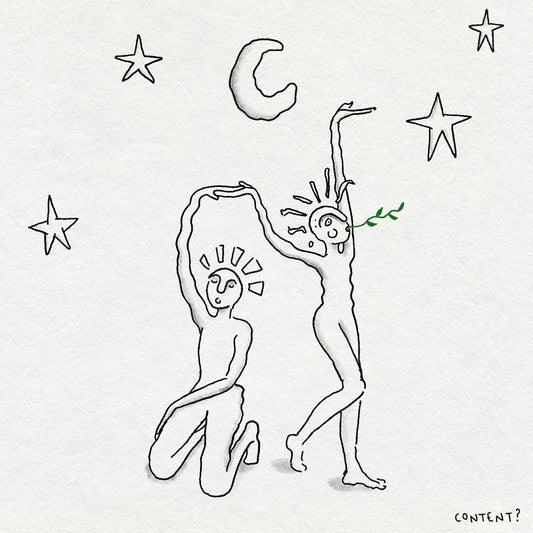 Linework Doodle Tattoo Design Showing Dancing Figures Suitable For Back Placement Drawn In Linework Doodle Style by Eli Inking